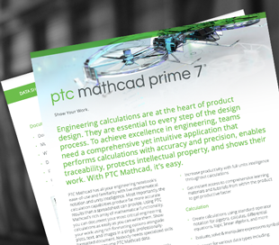 Screenshot of PTC Mathcad Prime 7 datasheet
